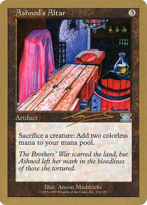 Ashnod's Altar, carta Magic di tipo Artifact illustrata da Anson Maddocks