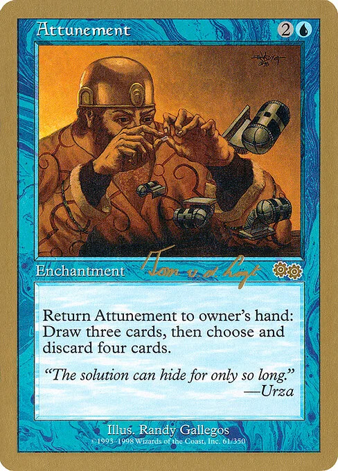 Attunement, carta Magic di tipo Enchantment illustrata da Randy Gallegos