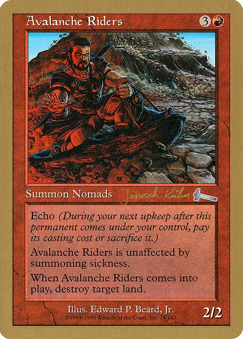 Avalanche Riders, carta Magic di tipo Creature — Human Nomad illustrata da Edward P. Beard, Jr.