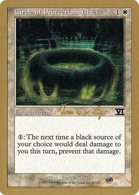Circle of Protection: Black, carta Magic di tipo Enchantment illustrata da Gerry Grace