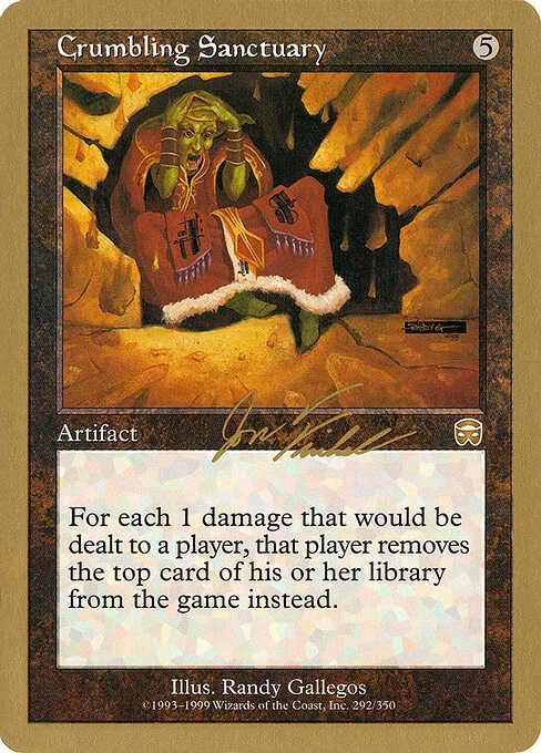 Crumbling Sanctuary, carta Magic di tipo Artifact illustrata da Randy Gallegos