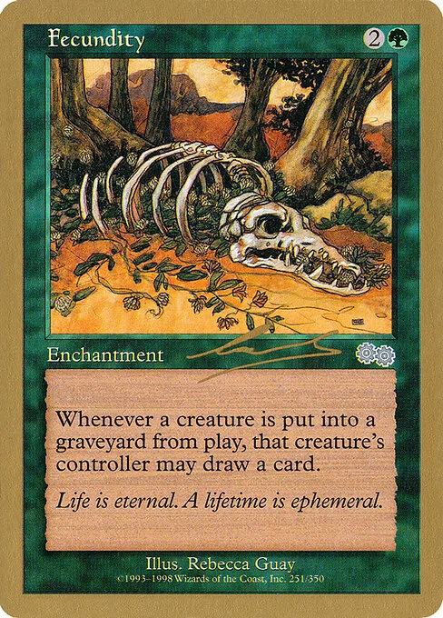 Fecundity, carta Magic di tipo Enchantment illustrata da Rebecca Guay
