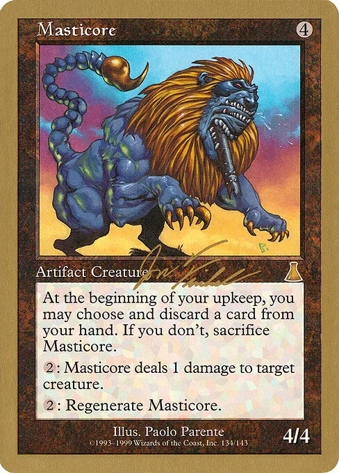 Masticore, carta Magic di tipo Artifact Creature — Masticore illustrata da Paolo Parente