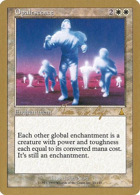 Opalescence, carta Magic di tipo Enchantment illustrata da John Avon