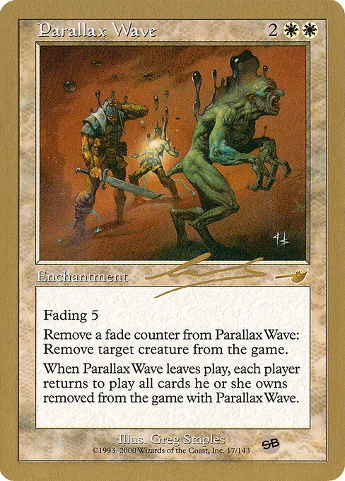 Parallax Wave, carta Magic di tipo Enchantment illustrata da Greg Staples