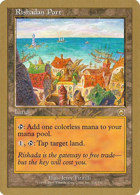 Rishadan Port, carta Magic di tipo Land illustrata da Jerry Tiritilli