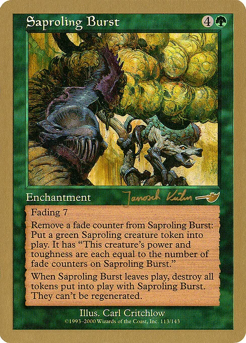 Saproling Burst, carta Magic di tipo Enchantment illustrata da Carl Critchlow