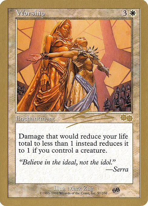 Worship, carta Magic di tipo Enchantment illustrata da Mark Zug