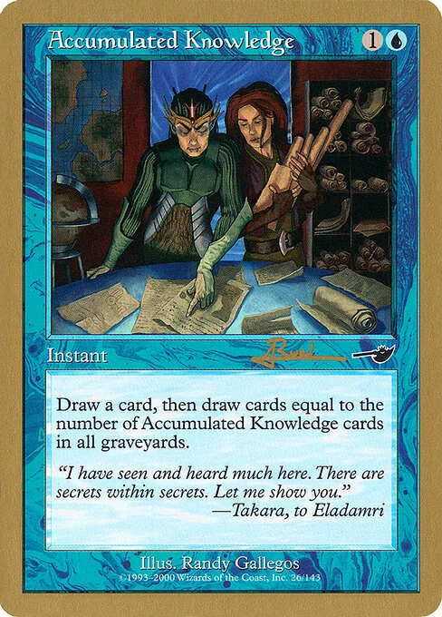 Accumulated Knowledge, carta Magic di tipo Instant illustrata da Randy Gallegos