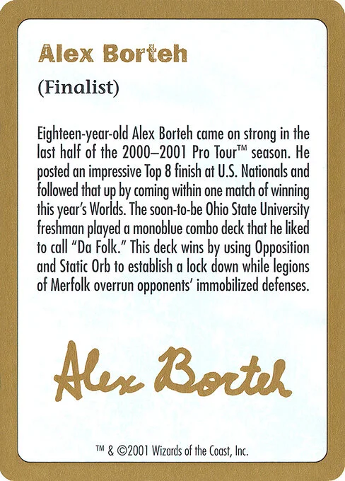 Alex Borteh Bio, carta Magic di tipo Card