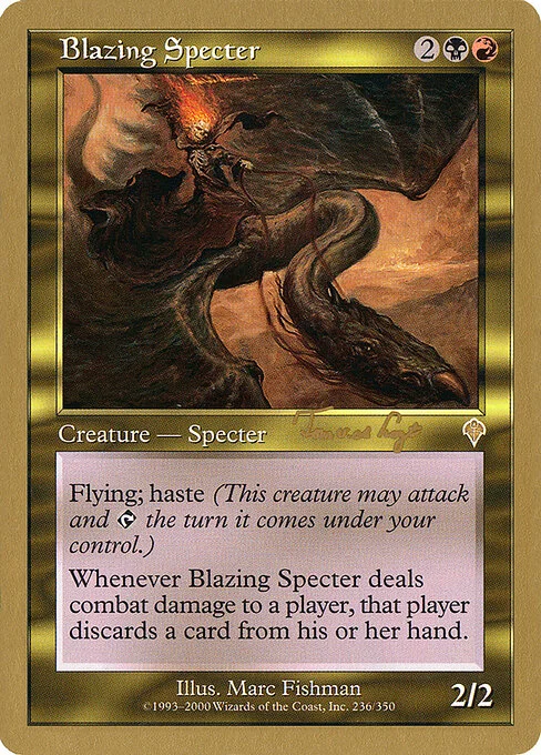 Blazing Specter, carta Magic di tipo Creature — Specter illustrata da Marc Fishman