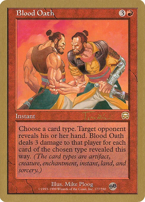 Blood Oath, carta Magic di tipo Instant illustrata da Mike Ploog