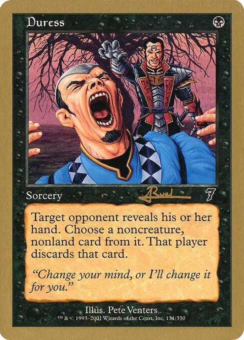 Duress, carta Magic di tipo Sorcery illustrata da Pete Venters