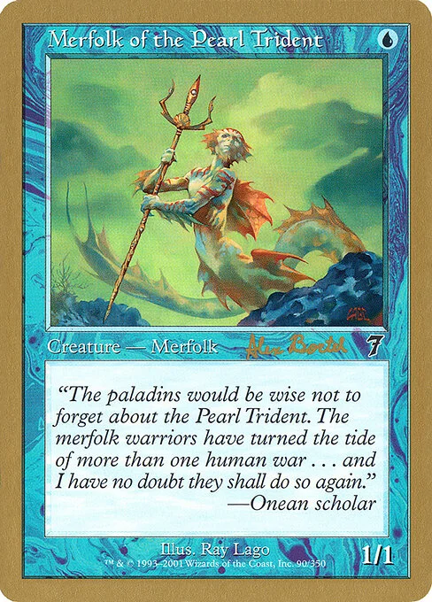 Merfolk of the Pearl Trident, carta Magic di tipo Creature — Merfolk illustrata da Ray Lago