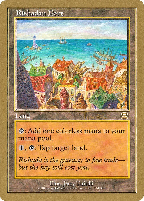 Rishadan Port, carta Magic di tipo Land illustrata da Jerry Tiritilli