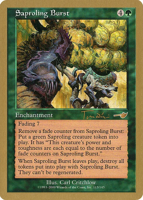 Saproling Burst, carta Magic di tipo Enchantment illustrata da Carl Critchlow