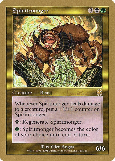 Spiritmonger, carta Magic di tipo Creature — Beast illustrata da Glen Angus
