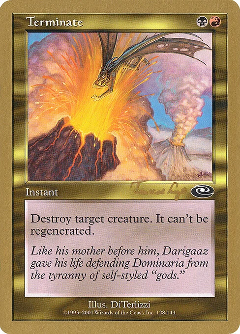 Terminate, carta Magic di tipo Instant illustrata da DiTerlizzi