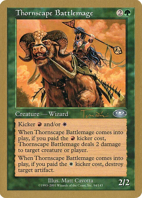 Thornscape Battlemage, carta Magic di tipo Creature — Elf Wizard illustrata da Matt Cavotta