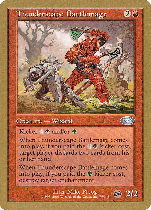 Thunderscape Battlemage, carta Magic di tipo Creature — Human Wizard illustrata da Mike Ploog