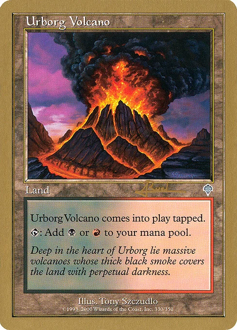 Urborg Volcano, carta Magic di tipo Land illustrata da Tony Szczudlo