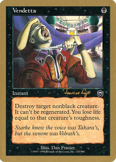 Vendetta, carta Magic di tipo Instant illustrata da Dan Frazier