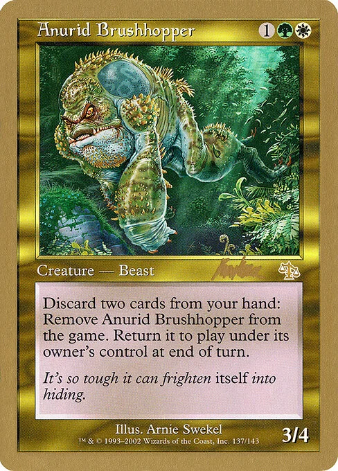 Anurid Brushhopper, carta Magic di tipo Creature — Frog Beast illustrata da Arnie Swekel