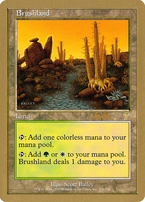 Brushland, carta Magic di tipo Land illustrata da Scott Bailey