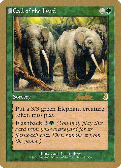 Call of the Herd, carta Magic di tipo Sorcery illustrata da Carl Critchlow