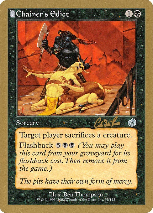 Chainer's Edict, carta Magic di tipo Sorcery illustrata da Ben Thompson