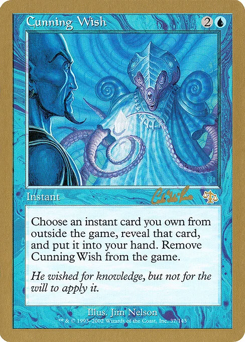 Cunning Wish, carta Magic di tipo Instant illustrata da Jim Nelson