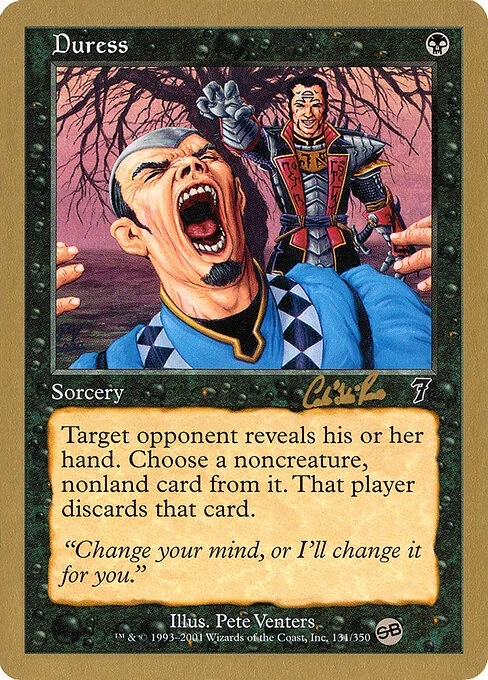 Duress, carta Magic di tipo Sorcery illustrata da Pete Venters