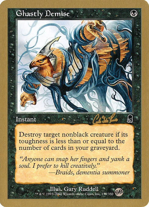 Ghastly Demise, carta Magic di tipo Instant illustrata da Gary Ruddell