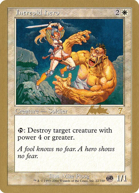 Intrepid Hero, carta Magic di tipo Creature — Human Soldier illustrata da Mike Ploog