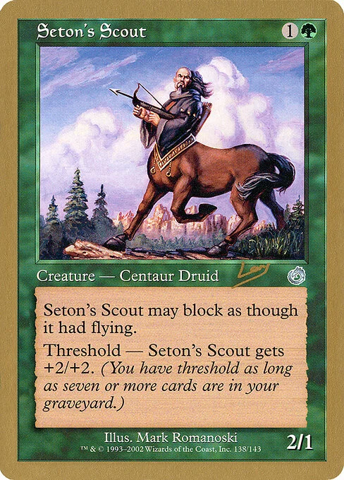 Seton's Scout, carta Magic di tipo Creature — Centaur Druid Scout Archer illustrata da Mark Romanoski