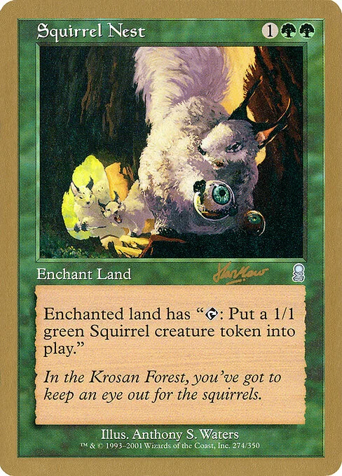 Squirrel Nest, carta Magic di tipo Enchantment — Aura illustrata da Anthony S. Waters