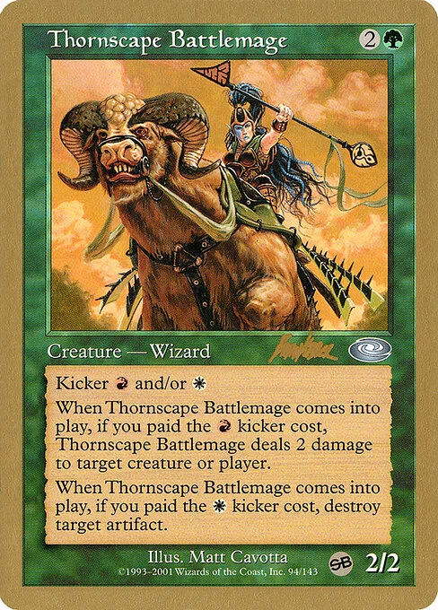Thornscape Battlemage, carta Magic di tipo Creature — Elf Wizard illustrata da Matt Cavotta