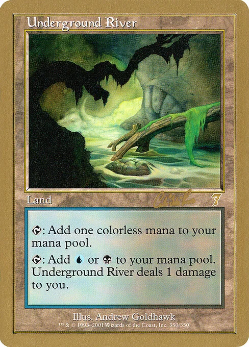 Underground River, carta Magic di tipo Land illustrata da Andrew Goldhawk