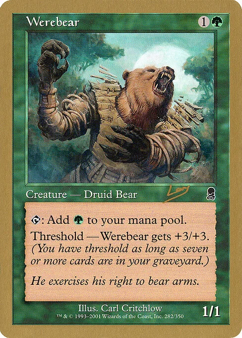 Werebear, carta Magic di tipo Creature — Human Bear Druid illustrata da Carl Critchlow