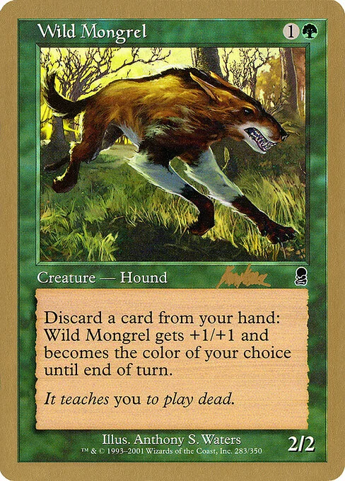 Wild Mongrel, carta Magic di tipo Creature — Dog illustrata da Anthony S. Waters