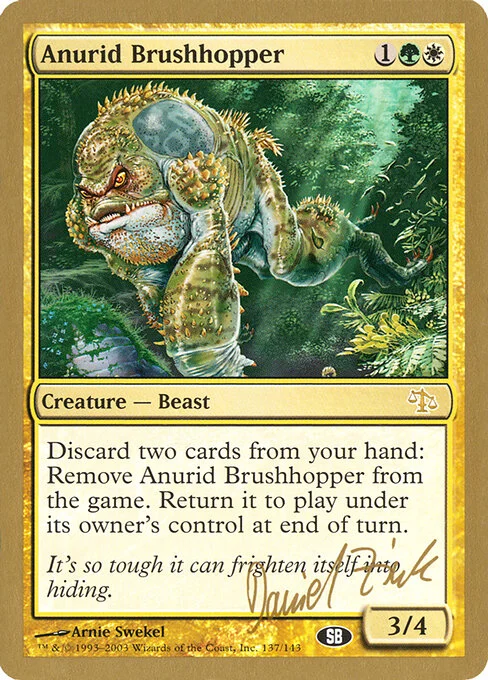 Anurid Brushhopper, carta Magic di tipo Creature — Frog Beast illustrata da Arnie Swekel