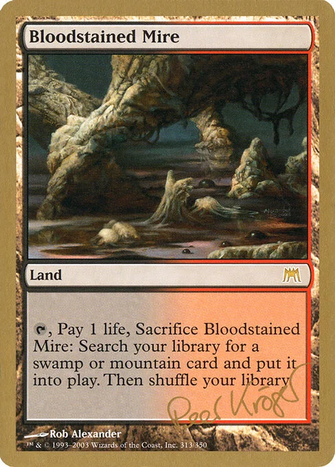 Bloodstained Mire, carta Magic di tipo Land illustrata da Rob Alexander