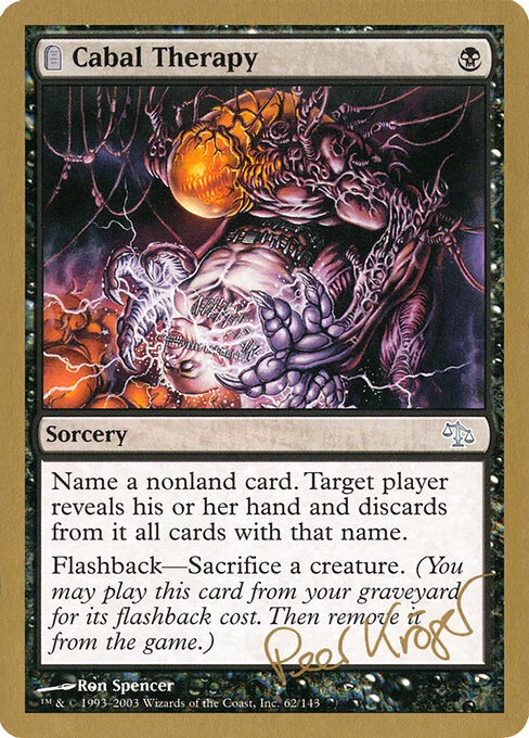 Cabal Therapy, carta Magic di tipo Sorcery illustrata da Ron Spencer