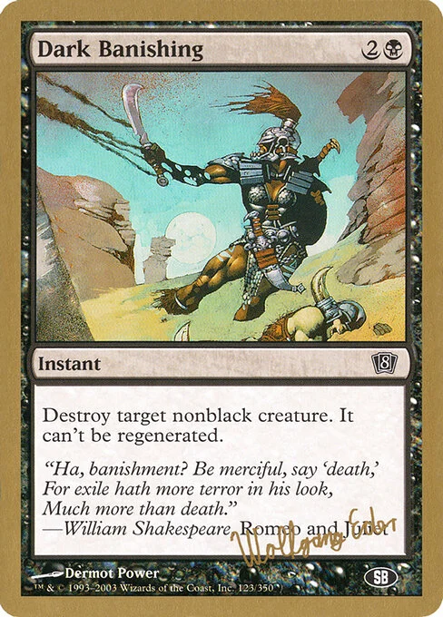 Dark Banishing, carta Magic di tipo Instant illustrata da Dermot Power