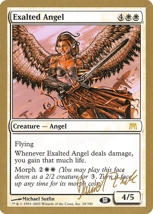 Exalted Angel, carta Magic di tipo Creature — Angel illustrata da Michael Sutfin