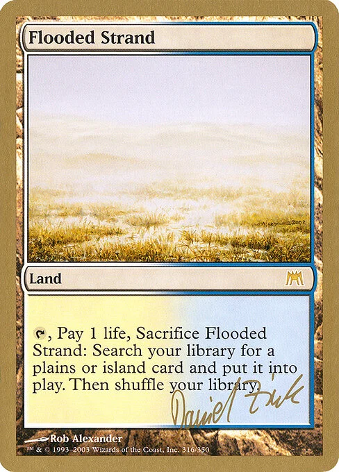 Flooded Strand, carta Magic di tipo Land illustrata da Rob Alexander