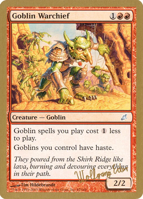 Goblin Warchief, carta Magic di tipo Creature — Goblin Warrior illustrata da Greg Hildebrandt & Tim Hildebrandt