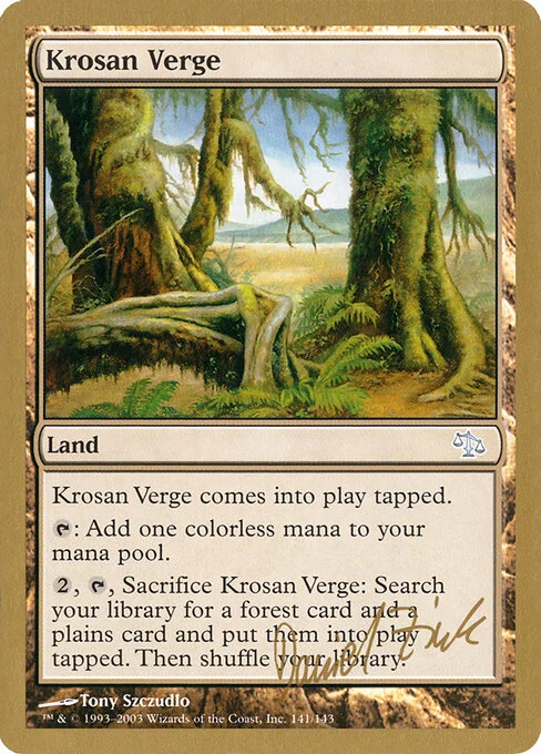 Krosan Verge, carta Magic di tipo Land illustrata da Tony Szczudlo