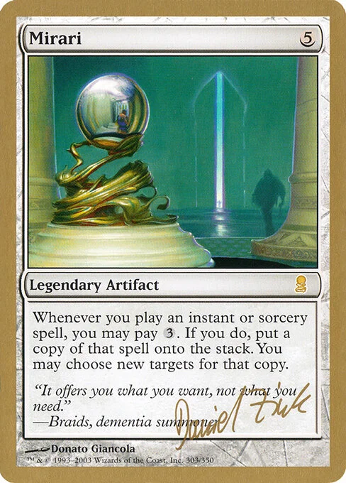 Mirari, carta Magic di tipo Legendary Artifact illustrata da Donato Giancola