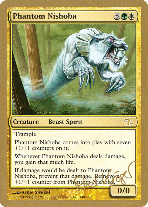 Phantom Nishoba, carta Magic di tipo Creature — Cat Beast Spirit illustrata da Arnie Swekel